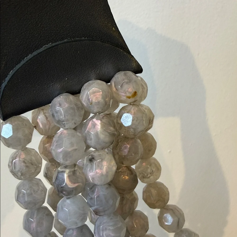 Fairchild Baldwin Gray Multi-Strand Faceted Bead Collar Necklace - Picture 4 of 8